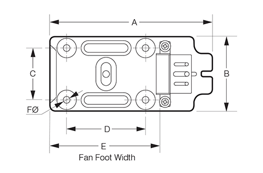 Dimension drawing for IMFEC Mounting Foot